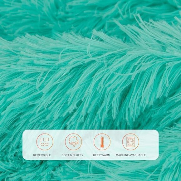 TOONOW Extra Soft Fuzzy Faux Fur Blanket Queen Size 78"x90", Reversible … - Picture 8 of 16